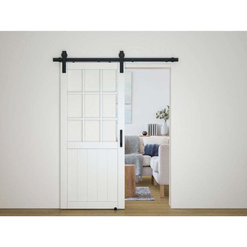 National Hardware Designer Matte Black Steel Barn Door Hanger Kit 1 pc