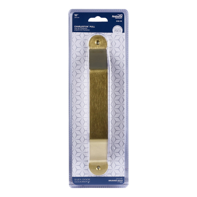 National Hardware Charleston Brushed Gold Steel Pull Handle 1 pc