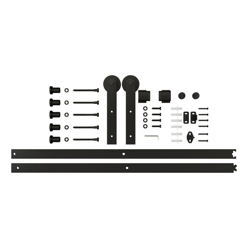 National Hardware Builder Matte Black Steel Barn Door Hanger Kit 1 pc