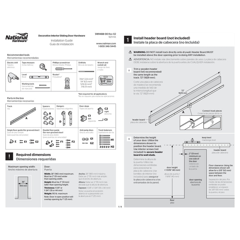 National Hardware Builder Matte Black Steel Barn Door Hanger Kit 1 pc