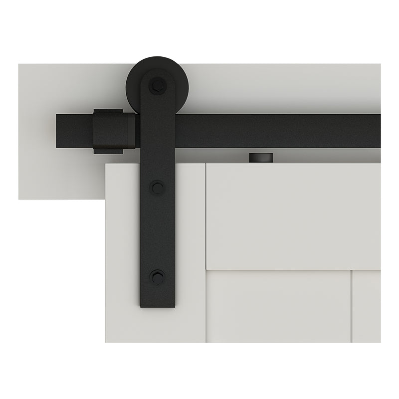 National Hardware Builder Matte Black Steel Barn Door Hanger Kit 1 pc