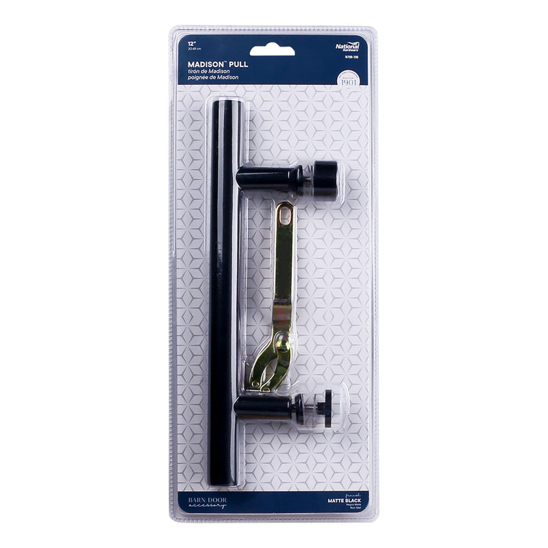 National Hardware Madison Matte Black Steel Pull Handle 1 pc