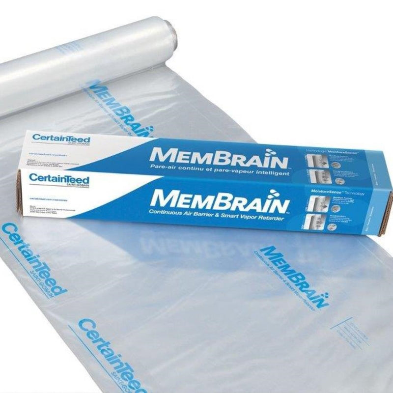 CertainTeed MemBrain 8 ft. W X 100 ft. L Air Barrier and Smart Vapor Retarder Roll 833 sq ft