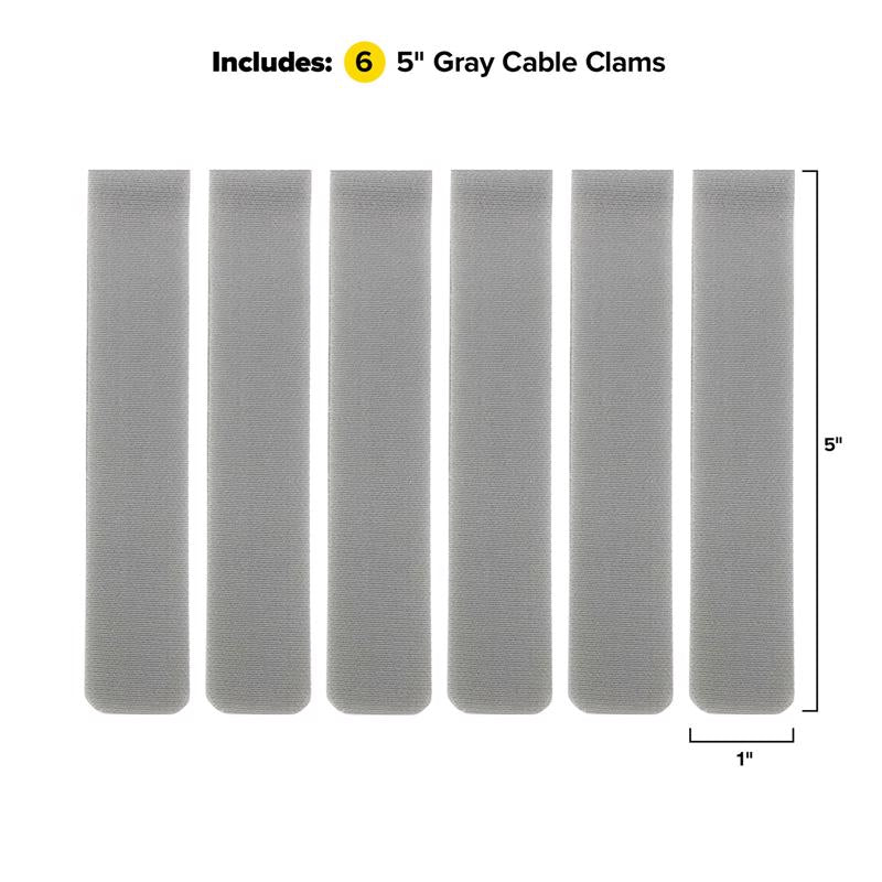 Wrap-It Cable Clams 5 in. L Gray Nylon Cord Organizer Strip