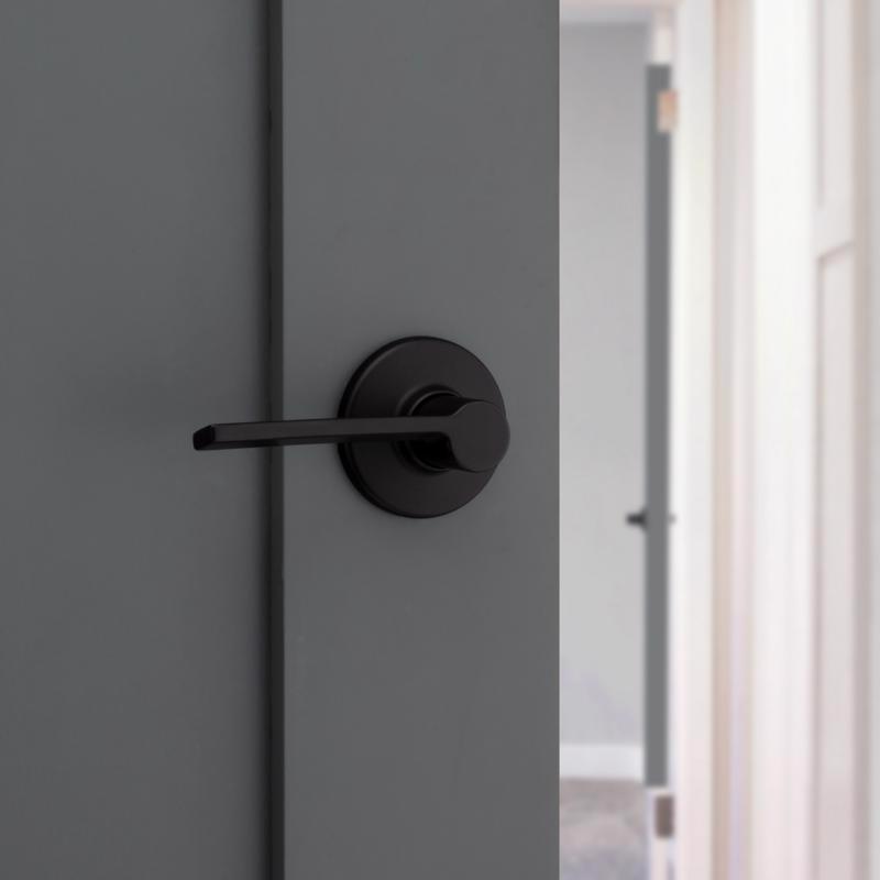 Kwikset Ladera Matte Black Passage Lever Right or Left Handed