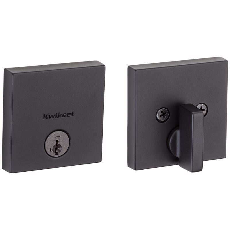 Kwikset Downtown Matte Black Zinc Single Cylinder Smart Key Deadbolt