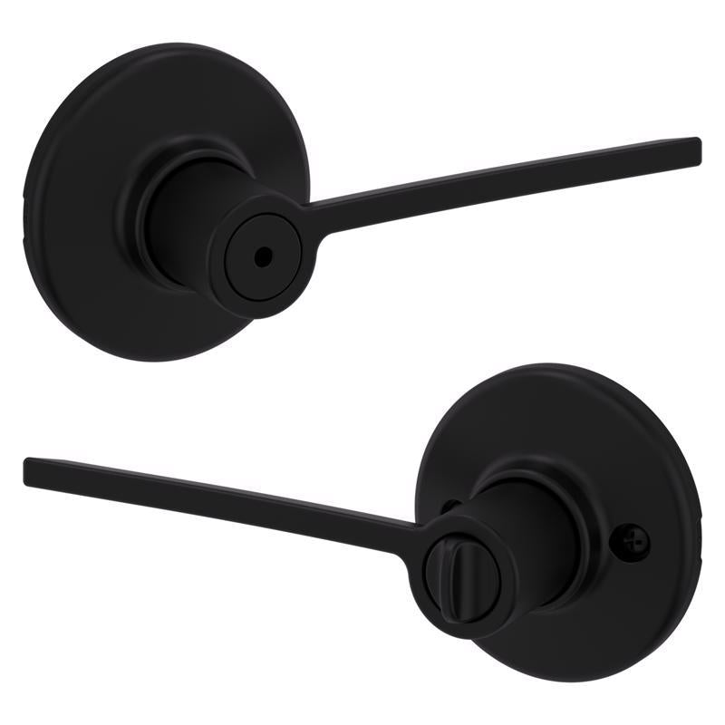 Kwikset Ladera Matte Black Bed and Bath Lever Right or Left Handed
