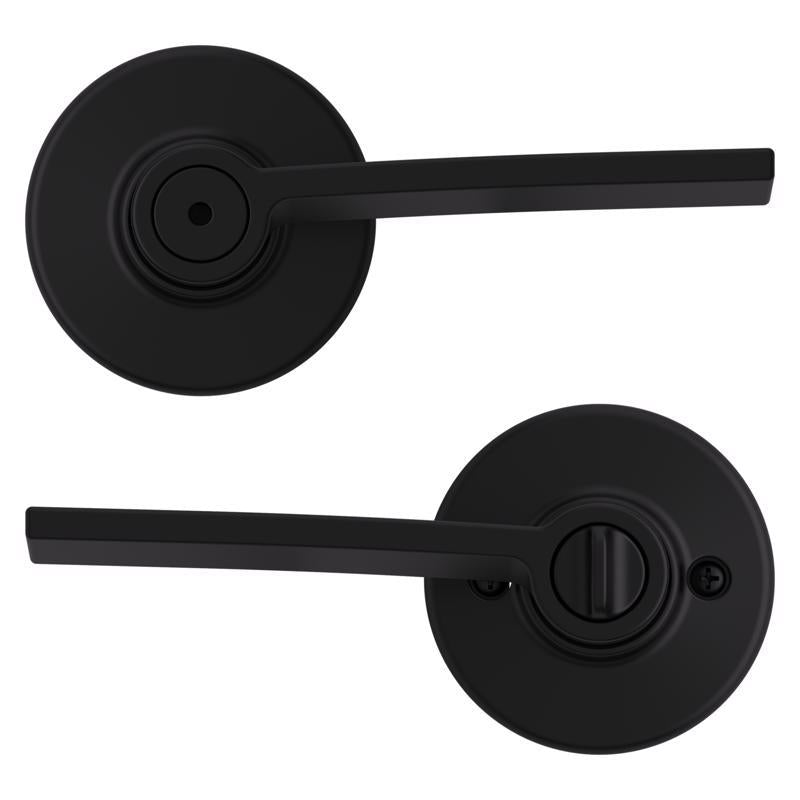Kwikset Ladera Matte Black Bed and Bath Lever Right or Left Handed