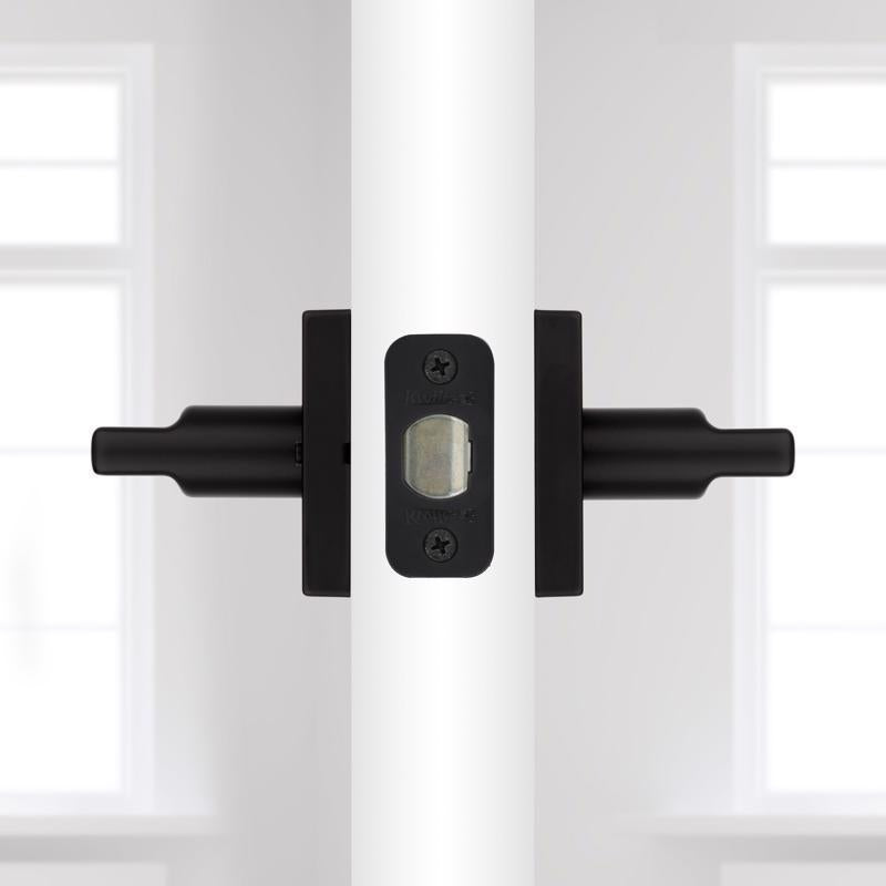 Kwikset Halifax Matte Black Bed and Bath Lever Right or Left Handed
