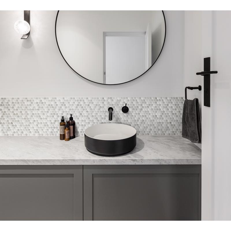 Smart Tiles 8.95 in. W X 8.97 in. L Gray Glazed Vinyl Adhesive Wall Tile 4 pc