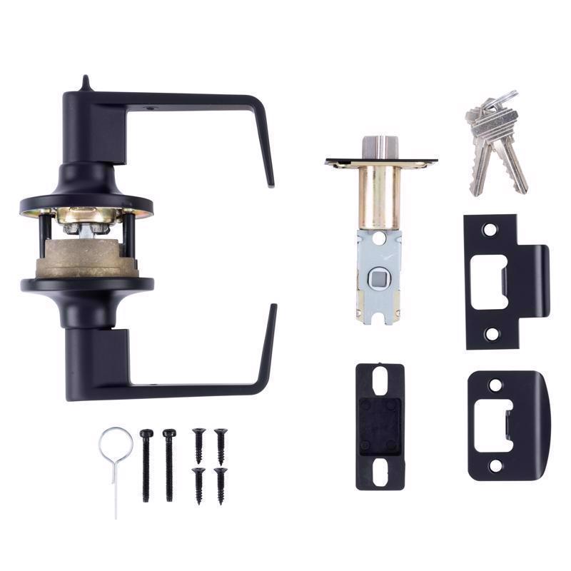 Brinks Commercial Matte Black Entry Lever 2 in.