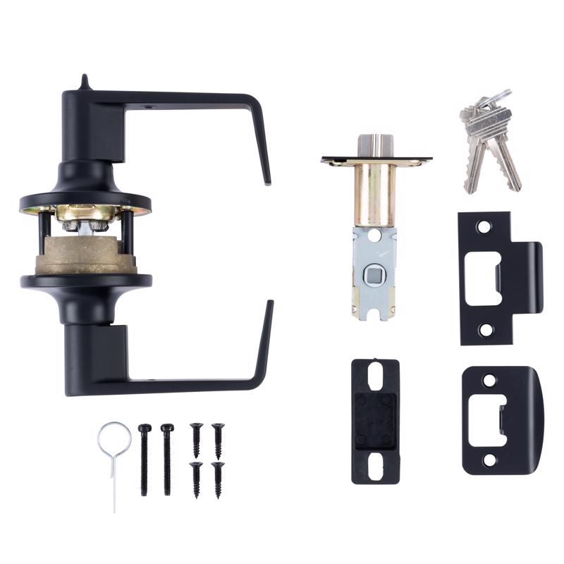 Brinks Commercial Matte Black Entry Lever 2 in.