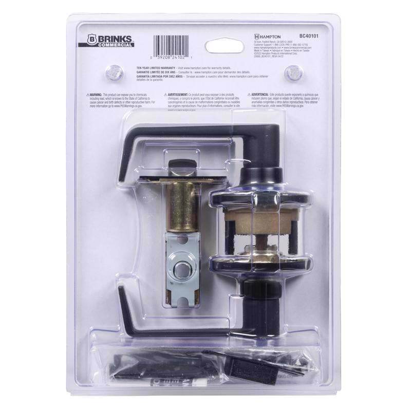 Brinks Commercial Matte Black Passage Lever 2 in.