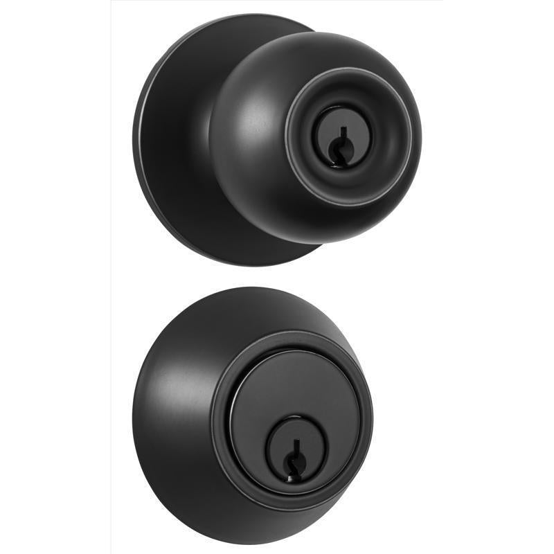 KNOB & DEABOLT SET BK 2"