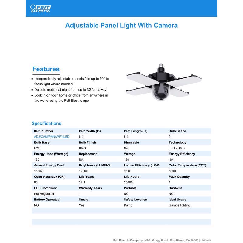 Feit Smart Home Battery Powered Indoor and Outdoor Smart-Enabled Security Camera