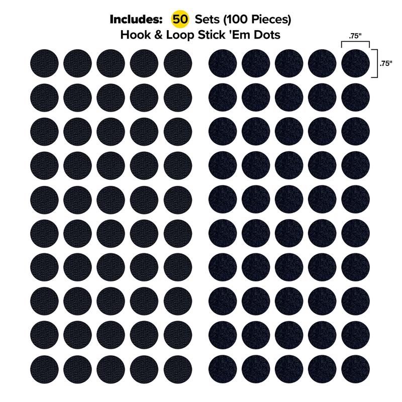 Wrap-It Stick 'Em Small Plastic Hook and Loop Fastener 0.75 in. L 50 pk