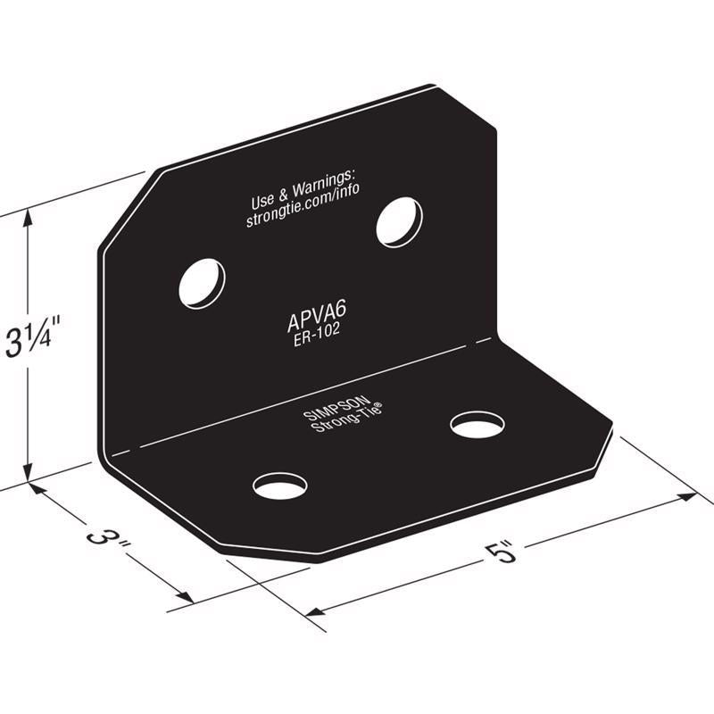 Simpson Strong-Tie APVA 5 in. W X 10-1/2 in. L Steel Angle