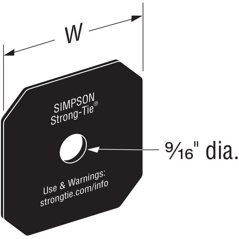 Simpson Strong-Tie APVDW Steel 3 in. Decorative Washer 1 pk