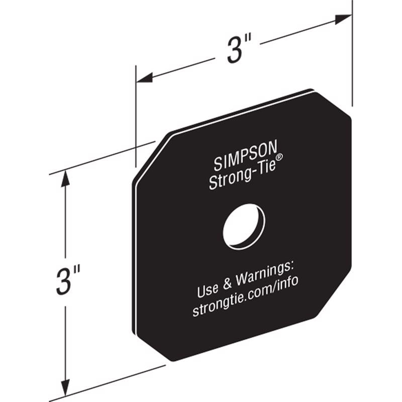Simpson Strong-Tie APVDW Steel 3 in. Decorative Washer 1 pk