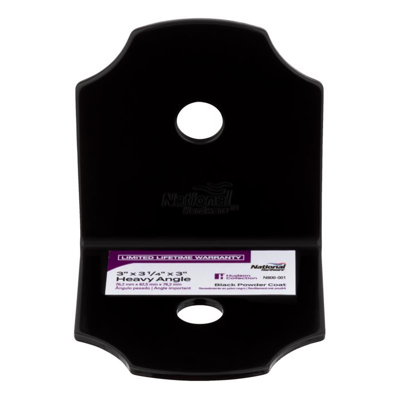 National Hardware Hartley 3 in. H X 3 in. W X 3-1/4 in. D Black Steel Flat Corner Brace