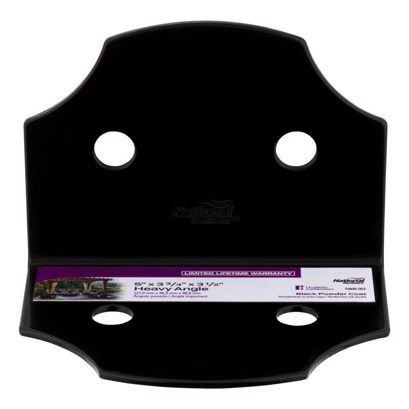 National Hardware Hartley 3.5 in. H X 5 in. W X 3.5 in. D Black Steel Flat Corner Brace