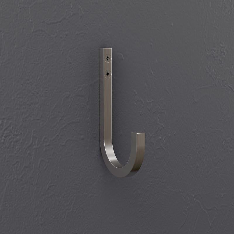 National Hardware Reed Medium Satin Nickel Steel 4 in. L Hook 60 lb 1 pk