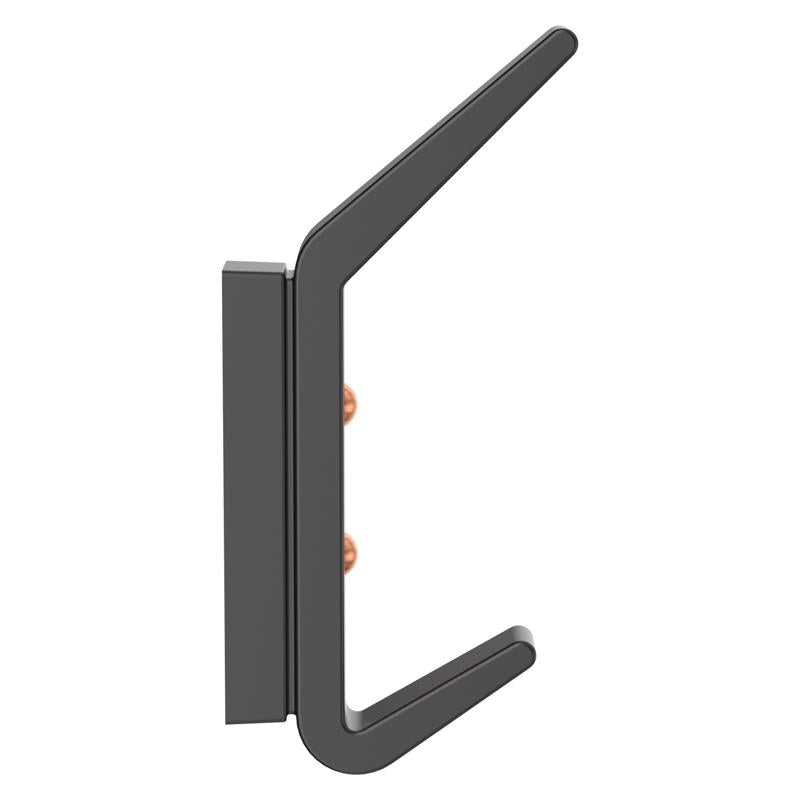 National Hardware Reed Matte Black Black Aluminum 4-3/4 in. L Hook 25 lb 1 pk