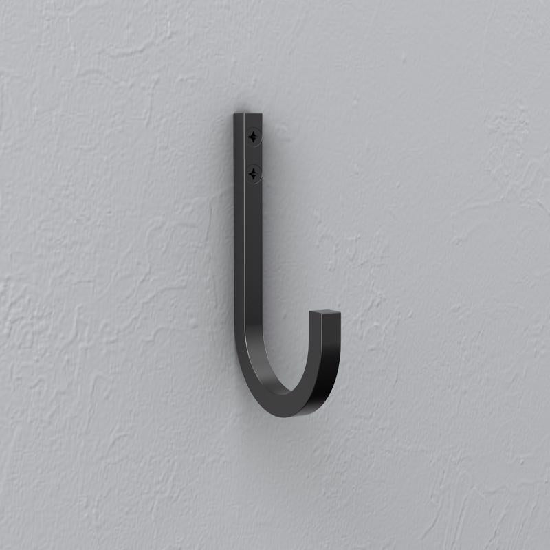 National Hardware Reed Medium Matte Black Black Steel 4 in. L Hook 60 lb 1 pk