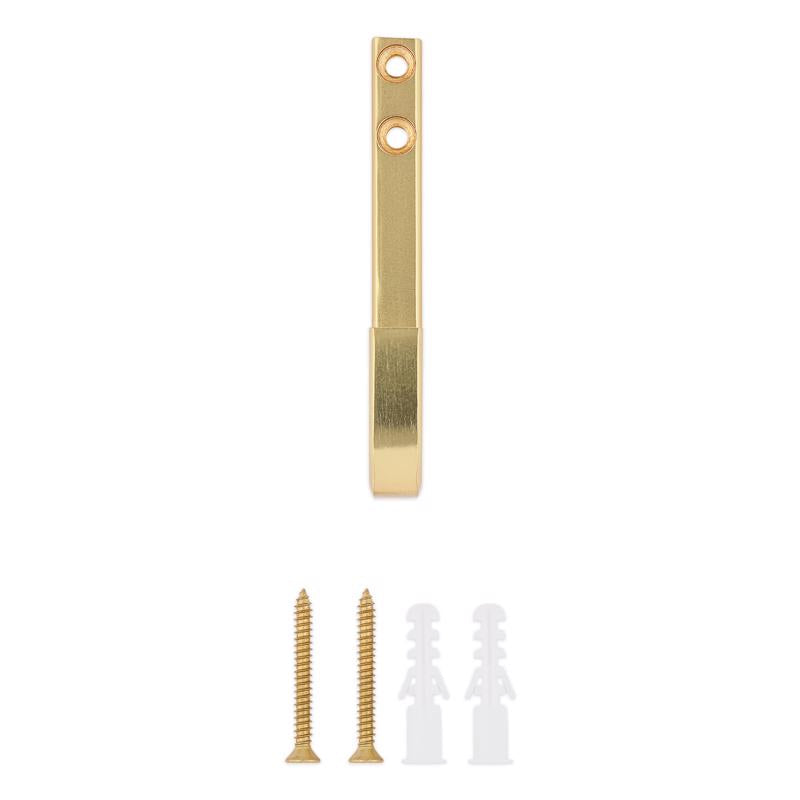 National Hardware Reed Medium Brushed Gold Steel 4 in. L Hook 60 lb 1 pk