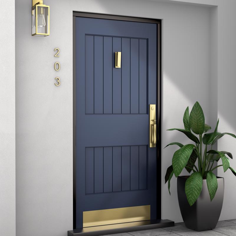 National Hardware Reed 4.75 in. L Brushed Gold Brass Door Knocker