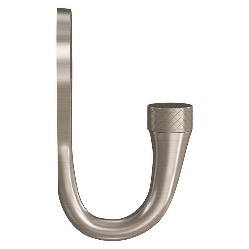 National Hardware Powell Medium Satin Nickel Silver Aluminum 2-5/8 in. L Knurled Hook 60 lb 1 pk