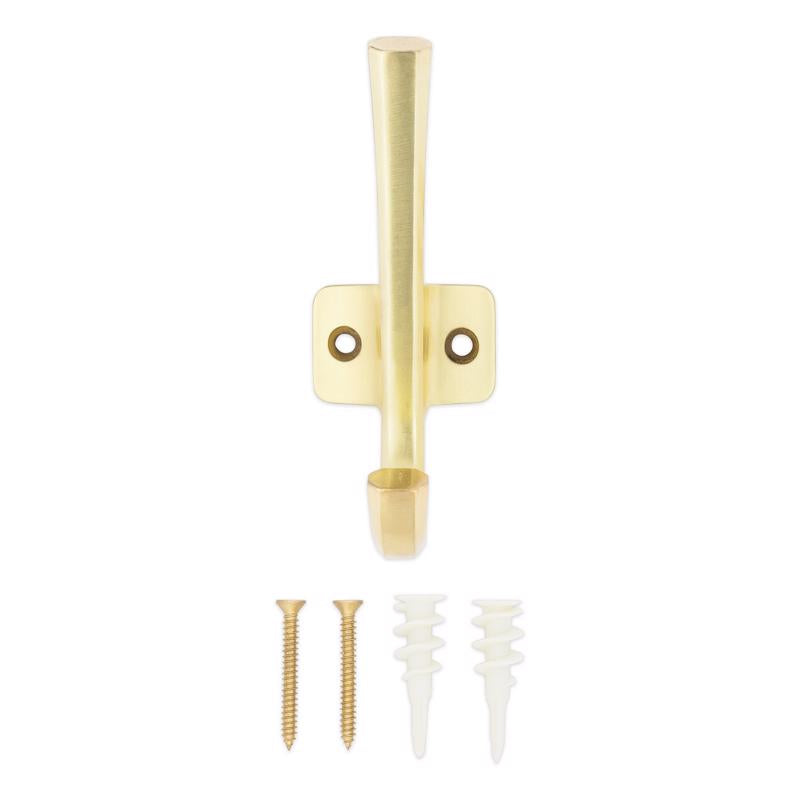 National Hardware Powell Medium Brushed Gold Aluminum 4-15/16 in. L Angled Hook 60 lb 1 pk