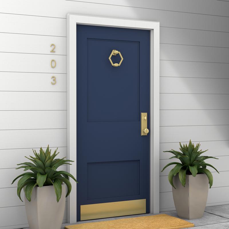 National Hardware Powell 4 in. L Brushed Gold Die Cast Zinc Door Knocker