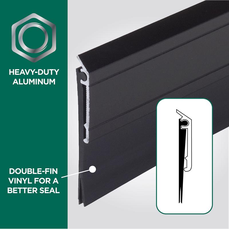 M-D Building Products Black Aluminum/Vinyl Sweep For Doors 36 in. L X 0.25 in.