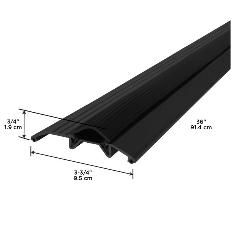 M-D Building Products 0.5 in. H X 3.75 in. W X 36 in. L Mill Aluminum/Vinyl Deluxe Low Threshold Bla