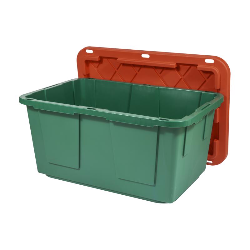 Greenmade Pro. Grade 27 gal Green/Red Storage Bin 14.7 in. H X 20.4 in. W X 30.4 in. D Stackable