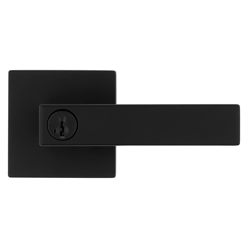 Kwikset Matte Black Entry Lever 1-3/4 in.