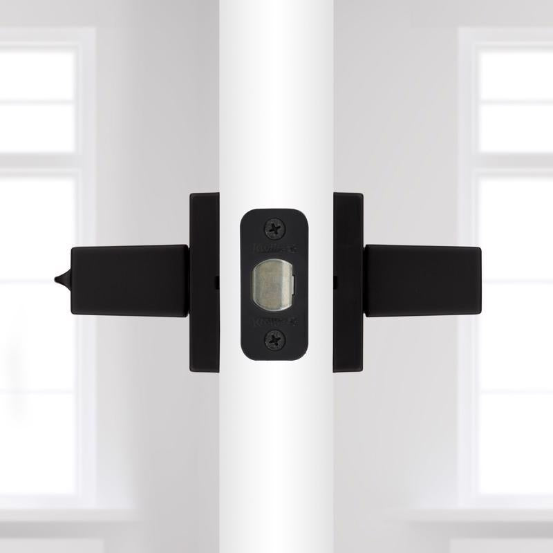 Kwikset Matte Black Entry Lever 1-3/4 in.