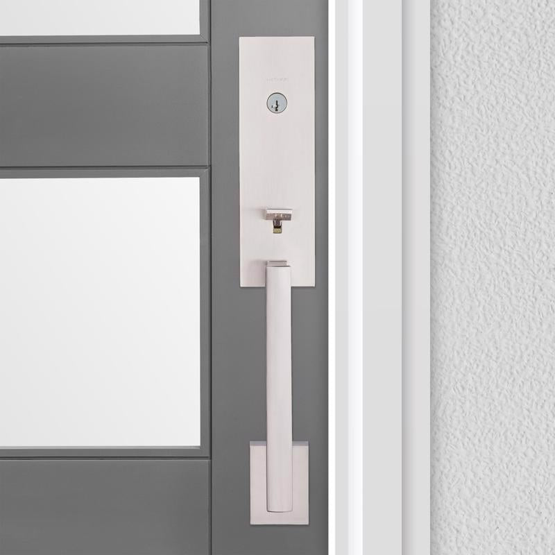 Kwikset Vancouver Satin Nickel Entry Handleset 1-3/4 in.