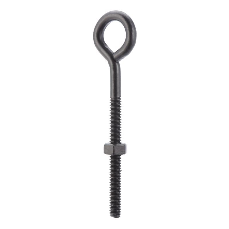 Wright 1/4 in. X 4 in. L Black Steel Eyebolt Nut Included