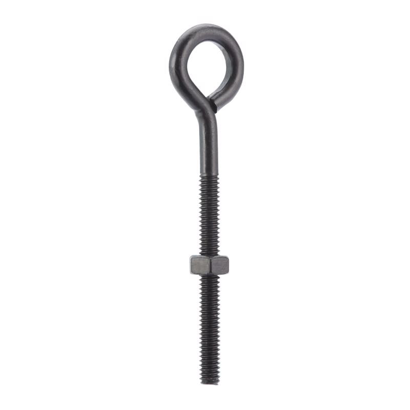 Wright 1/4 in. X 4 in. L Black Steel Eyebolt Nut Included
