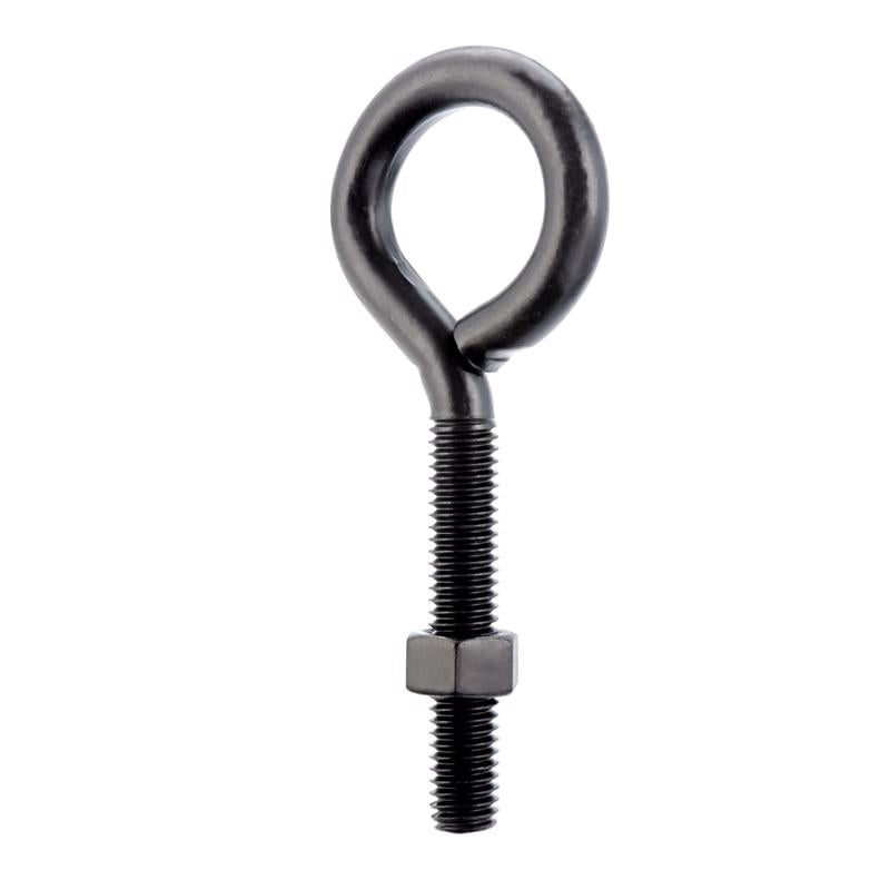 Wright 3/8 in. X 4 in. L Black Steel Eyebolt Nut Included