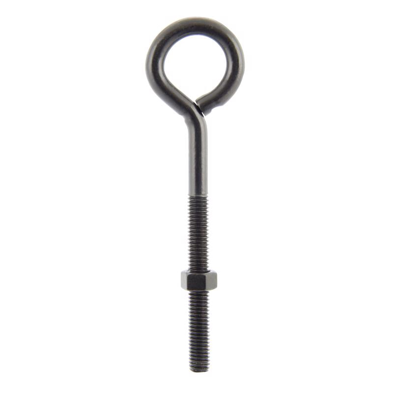 Wright 3/8 in. X 6 in. L Black Steel Eyebolt Nut Included
