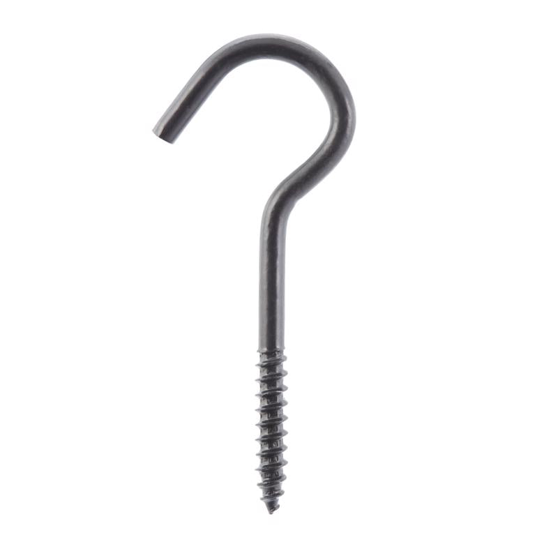 Wright Medium Matte Black Black Steel 3-3/8 in. L Ceiling Hook 50 lb 1 pk