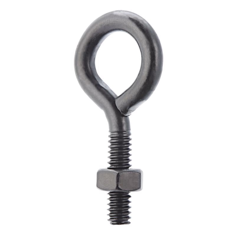Wright 1/4 in. X 2 in. L Black Steel Eyebolt Nut Included