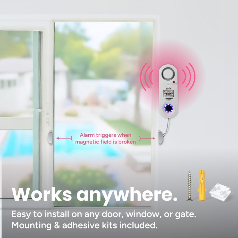 Techko Battery Powered/Plug-In Indoor and Outdoor White Security Alarm