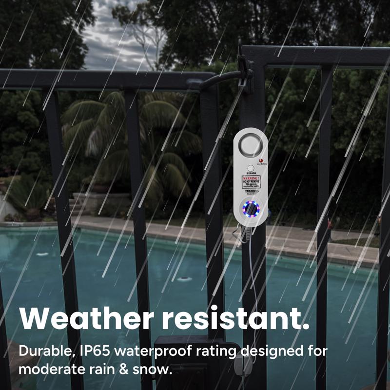 Techko Battery Powered/Plug-In Indoor and Outdoor White Security Alarm