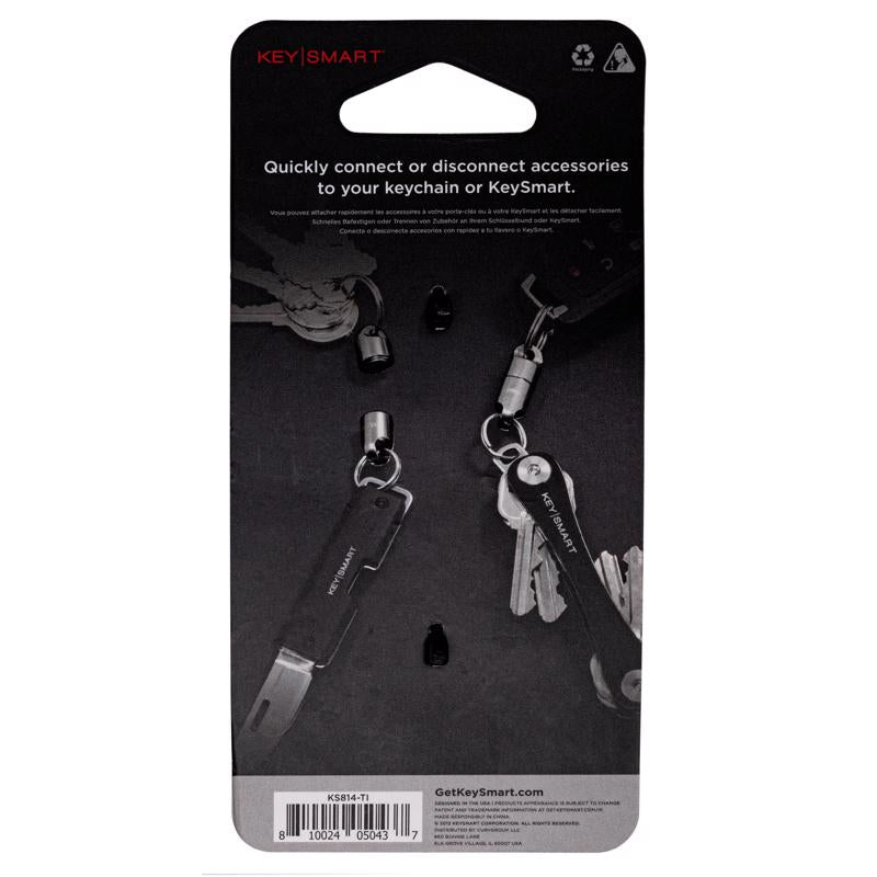 KeySmart MagConnect Titanium Silver Magnetic Keychain