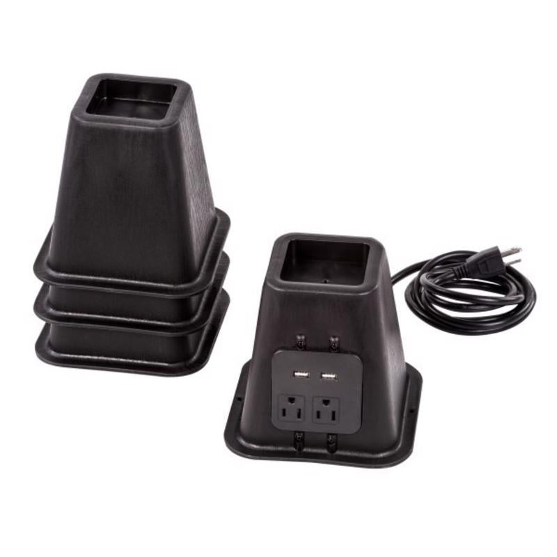 BED RISER PLS BLK 4PK