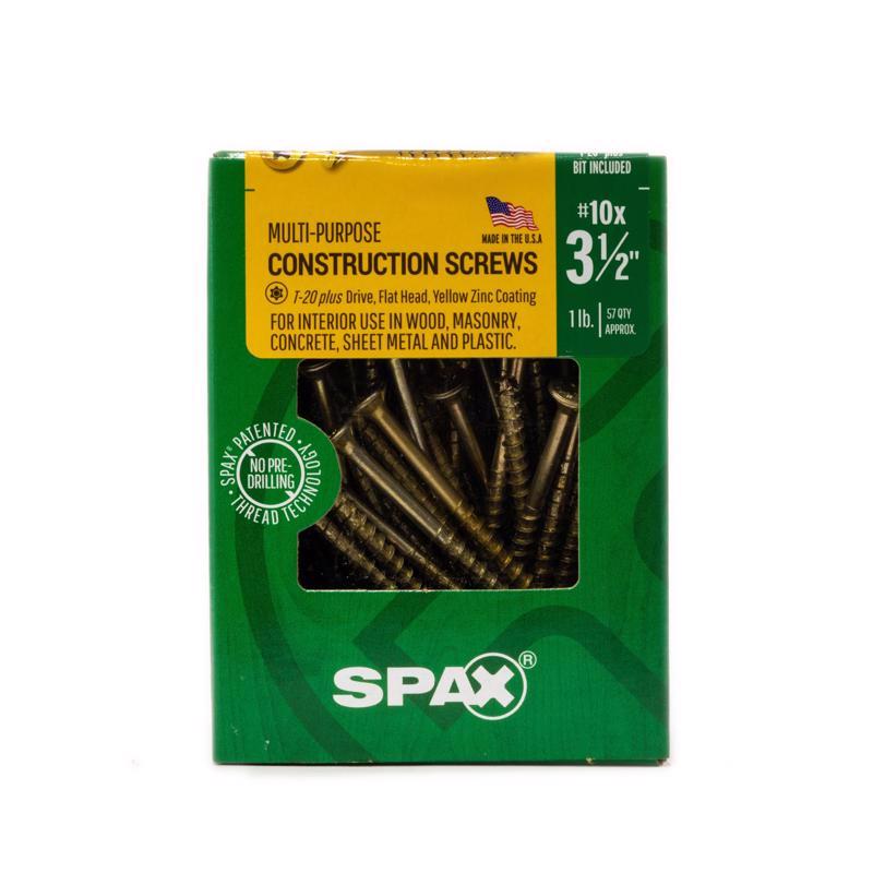 SPAX Multi-Material No. 10 in. X 3-1/2 in. L T-20+ Flat Head Construction Screws 1 lb 57 pk